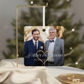 Eleganter Vater des Groom Foto Memory Keepake Ornament Aus Metall