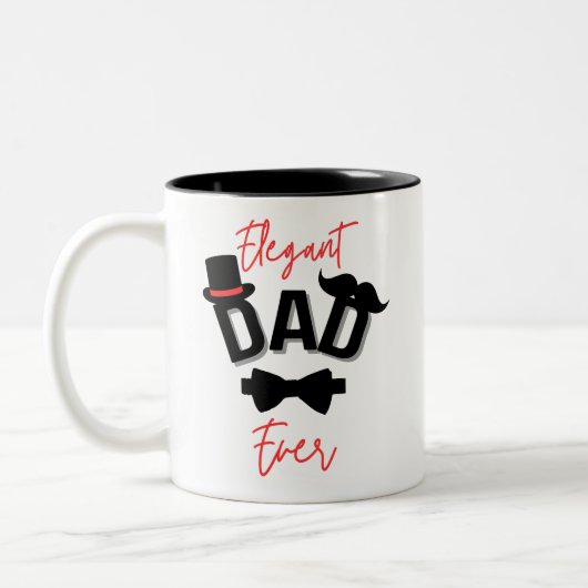 Eleganter Vater je Vatertag Zweifarbige Tasse (Links)