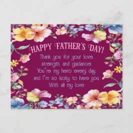 Eleganter Vatertag Postkarte mit floraler Dekorati