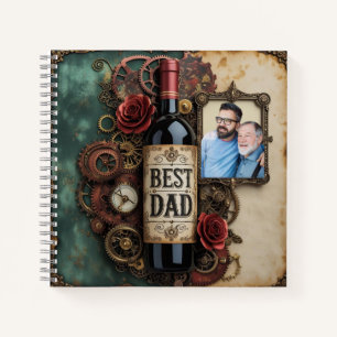 Eleganter Vatertag Steampunk Flasche und Gänge Notizblock