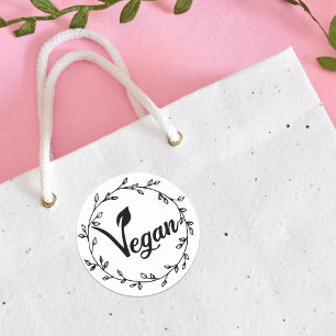 Eleganter veganer Zweig Runder Aufkleber