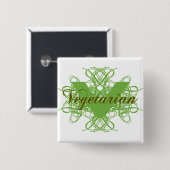 Eleganter Vegetarier Button (Vorne & Hinten)