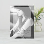 Eleganter Vellum-Effekt Quinceñera Ausgeklügelt Einladung (Stehend Vorderseite)