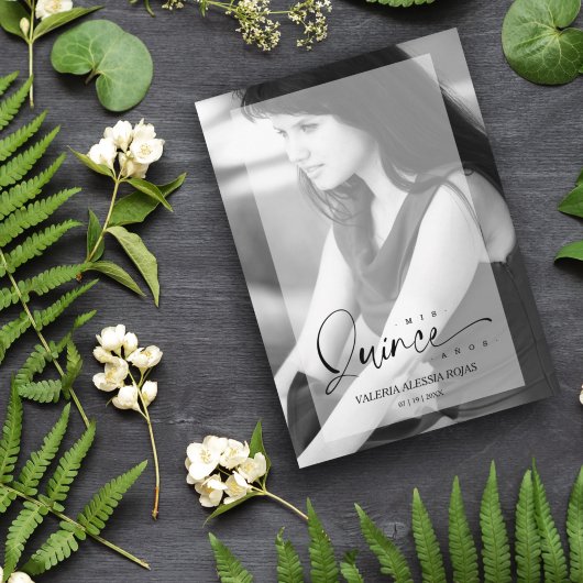 Eleganter Vellum-Effekt Quinceñera Ausgeklügelt Einladung