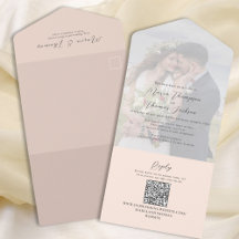 Eleganter Vellum Foto Overlay Peach | QR-Code
