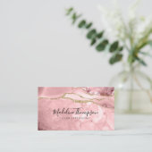 Eleganter Velvet Blush Pink Marmor Agate Geode Visitenkarte (Stehend Vorderseite)