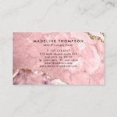 Eleganter Velvet Blush Pink Marmor Agate Geode Visitenkarte (Rückseite)