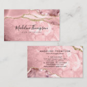 Eleganter Velvet Blush Pink Marmor Agate Geode Visitenkarte (Vorne/Hinten)