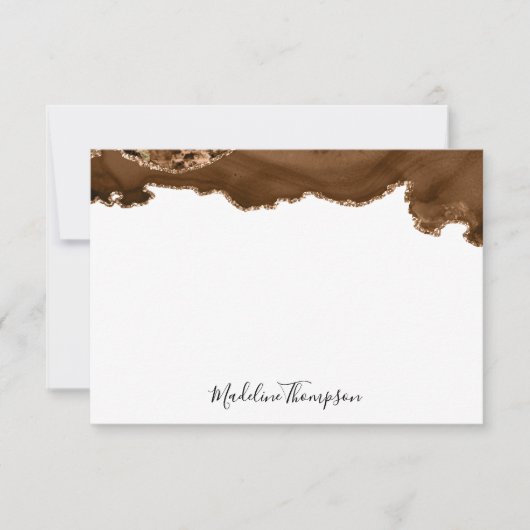 Eleganter Velvet Rust Gold Marmorgeo Geode 2 Mitteilungskarte (Vorderseite)