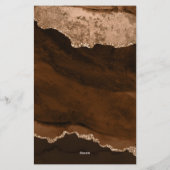 Eleganter Velvet Rust Gold Marmorgeode Briefpapier (Rückseite)