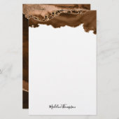 Eleganter Velvet Rust Gold Marmorgeode Briefpapier (Vorne/Hinten)