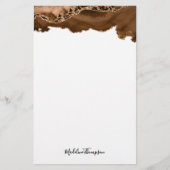 Eleganter Velvet Rust Gold Marmorgeode Briefpapier (Vorderseite)
