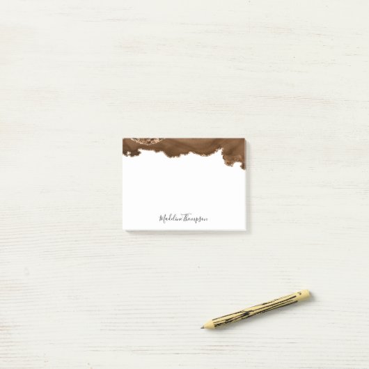 Eleganter Velvet Rust Gold Marmorgeode Post-it Klebezettel (Auf Schreibtisch)