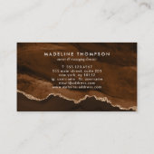 Eleganter Velvet Rust Gold Marmorgeode Visitenkarte (Rückseite)