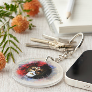 Eleganter Venezianischer Karnevalsmaske Schlüssela Schlüsselanhänger