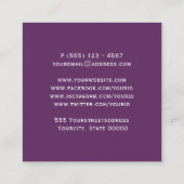 Eleganter venezianischer Leuchter Quadratische Visitenkarte (Rückseite)