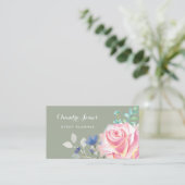 Eleganter Veranstaltungsplaner mit schöner Rose Visitenkarte (Stehend Vorderseite)