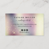 Eleganter, vergoldeter Glitzer-Make-up & haarmetal Visitenkarte (Rückseite)