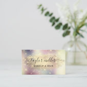 Eleganter, vergoldeter Glitzer-Make-up & haarmetal Visitenkarte (Stehend Vorderseite)