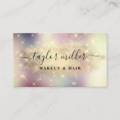 Eleganter, vergoldeter Glitzer-Make-up & haarmetal Visitenkarte (Vorderseite)