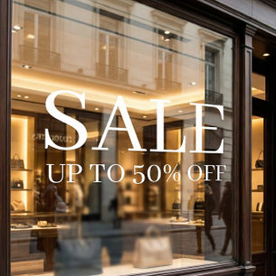 Eleganter Verkauf im Store, editierbar, minimalist Fensteraufkleber