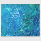 Eleganter verrückter Spitze-Achat 2 - blaues Aqua Geschenkpapier (Flach)