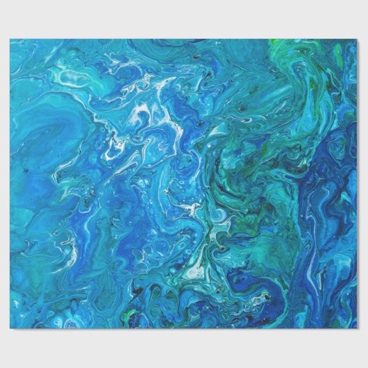 Eleganter verrückter Spitze-Achat 2 - blaues Aqua Geschenkpapier (Flach)