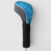 Eleganter verrückter Spitze-Achat 2 - blaues Aqua Golf Headcover (angewinkelt)