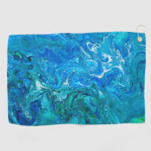 Eleganter verrückter Spitze-Achat 2 - blaues Aqua Golfhandtuch (Horizontal)