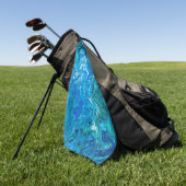 Eleganter verrückter Spitze-Achat 2 - blaues Aqua Golfhandtuch (Gras)