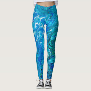 Eleganter verrückter Spitze-Achat 2 - blaues Aqua Leggings