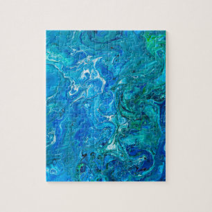Eleganter verrückter Spitze-Achat 2 - blaues Aqua Puzzle