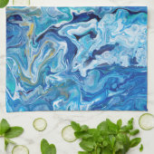Eleganter verrückter Spitze-Achat 6 - Ozean-Blau Geschirrtuch (Gefaltet)