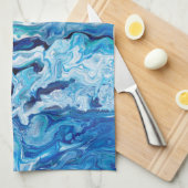 Eleganter verrückter Spitze-Achat 6 - Ozean-Blau Geschirrtuch (Viertel Falte)