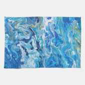 Eleganter verrückter Spitze-Achat 6 - Ozean-Blau Geschirrtuch (Horizontal)