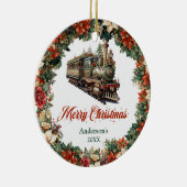 Eleganter, verschwenderischer Weihnachtskranz Vint Keramik Ornament (Rechts)