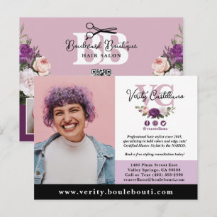 Eleganter verstaubter Mauve-Blumen-Salon-Fotografi Postkarte