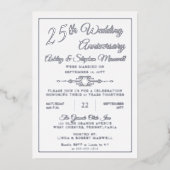 Eleganter Verzierter 25. Hochzeitstag Party Foil Folieneinladung (Vorderseite)