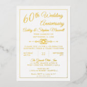 Eleganter Verzierter 60. Hochzeitstag Party Foil Folieneinladung (Vorderseite)