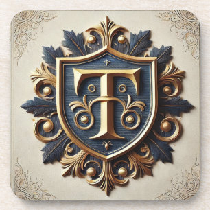 Eleganter Verzierter Heraldischer Schild Getränkeuntersetzer