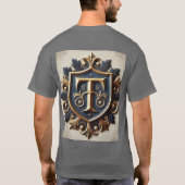 Eleganter Verzierter Heraldischer Schild T-Shirt (Rückseite)