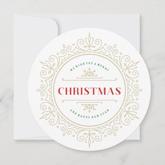 Eleganter Verzierter Rahmen Feiertag Gruß Feiertagskarte (Vorderseite)