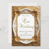 Eleganter Verzierter Rahmen für Hochzeiten Einladung (Vorderseite)