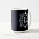 Eleganter Verzierter Rahmen Initial B Kaffeetasse (VorderseiteRechts)