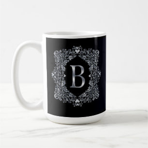 Eleganter Verzierter Rahmen Initial B Kaffeetasse