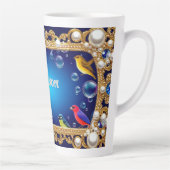 Eleganter Verzierter Rahmen mit lebhaften Vögeln Milchtasse (Rechts)