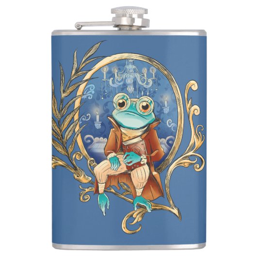 Eleganter Viktorianisch Frog Flachmann (Vorderseite)