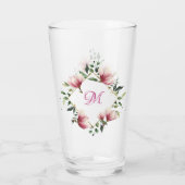 Eleganter Viktorianisch rosa Blumenstrauß Mit Mono Glas (Rückseite)