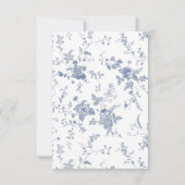 Eleganter Viktorianischer Blue Floral Wedding QR-C RSVP Karte (Rückseite)