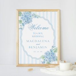 Eleganter Viktorianischer Blue Hydrangea Wedding W Poster